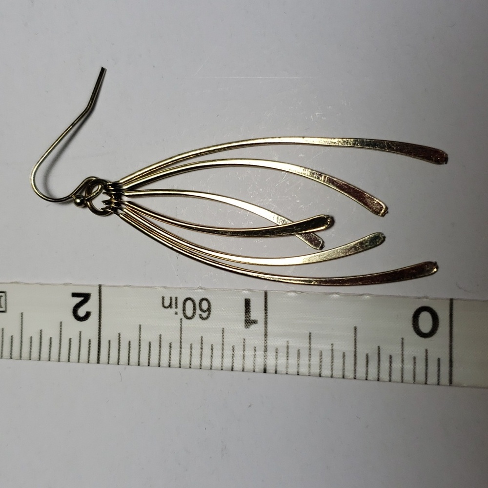 Gold Tone Dangle Earrings - Picture 2 of 3